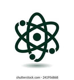 Atom sign simbol. Atom part icon.