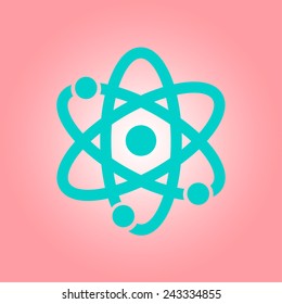 Atom sign simbol. Atom part icon.