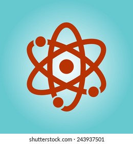 Atom sign simbol. Atom part icon.