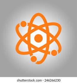 Atom sign simbol. Atom part icon.