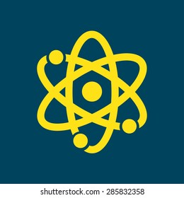 Atom sign simbol. Atom part icon.
