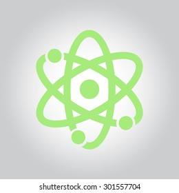 Atom sign simbol. Atom part icon.