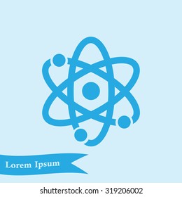 Atom sign simbol. Atom part icon.