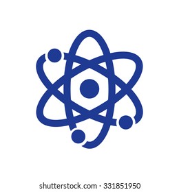 Atom sign simbol. Atom part icon.