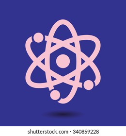 Atom sign simbol. Atom part icon.