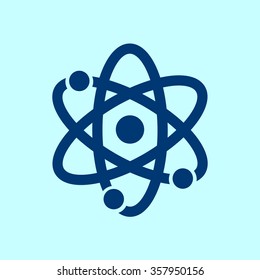 Atom sign simbol. Atom part icon.