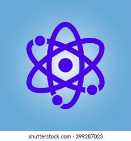 Atom sign simbol. Atom part icon.