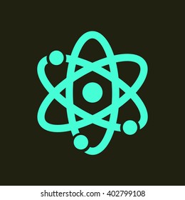 Atom sign simbol. Atom part icon.