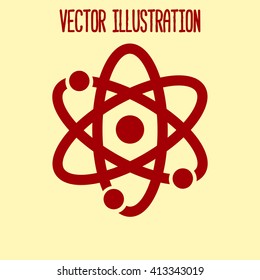 Atom sign simbol. Atom part icon.