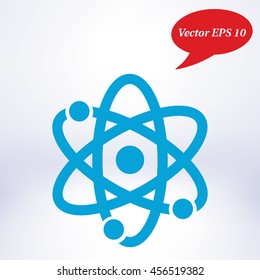 Atom sign simbol. Atom part icon.