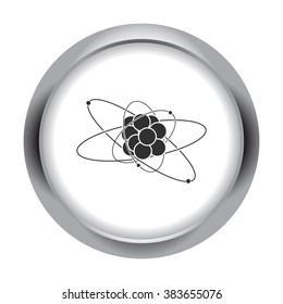 Atom sign simple icon  on round background