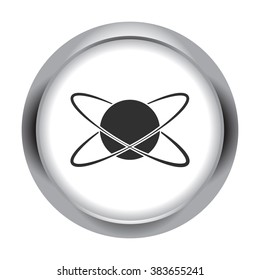 Atom sign simple icon  on round background