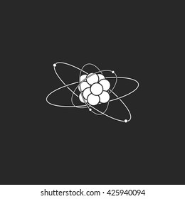 Atom sign simple icon  on  white background