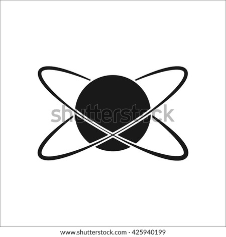 Atom sign simple icon  on  white background