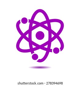 Atom sign symbol. Atom part icon.