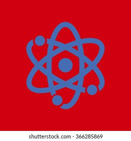 Atom sign symbol. Atom part icon.