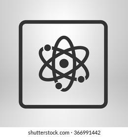 Atom sign symbol. Atom part icon.