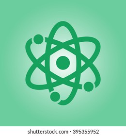 Atom sign symbol. Atom part icon.