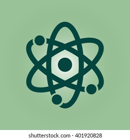 Atom sign symbol. Atom part icon.