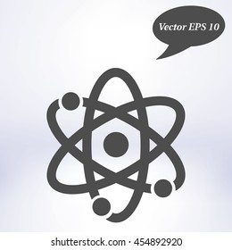 Atom sign symbol. Atom part icon.