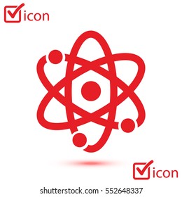 Atom sign symbol. Atom part icon. Flat design style.