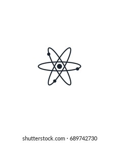 Atom silhouette  icon. High quality black outline Logo for web site design and mobile apps. Vector illustration on a white background.