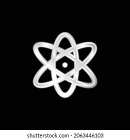 Atom silver plated metallic icon