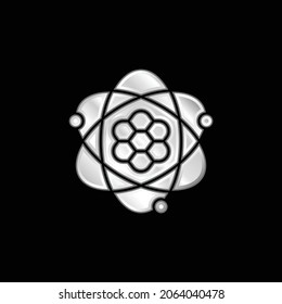 Atom silver plated metallic icon