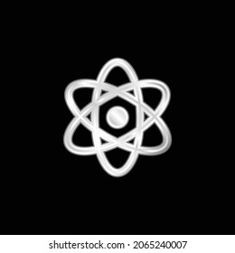 Atom silver plated metallic icon