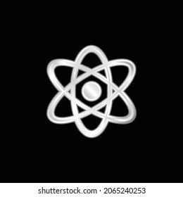 Atom silver plated metallic icon