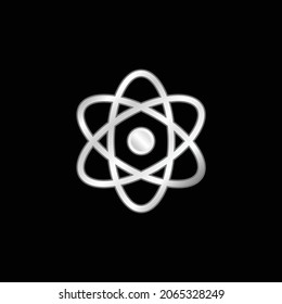 Atom silver plated metallic icon