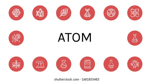 Atom einfache Symbole gesetzt. Enthält Symbole wie z. B. Momentum, Laboratory, Experimentation, Science, Radiation, Atom, Tidal, Kraftwerk, Chemie, kann für Web, Mobile und Logo verwendet werden