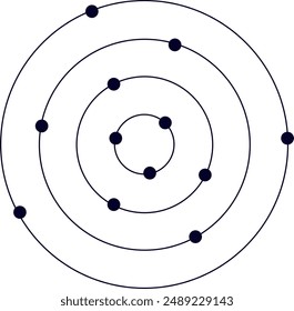 Atom simple thin line icon vector illustration. Atomic science, planet revolving around