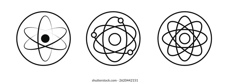 Ilustração de vetor de ícone de linha fina simples Atom
