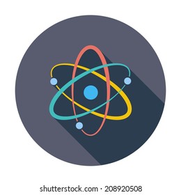 Atom. Single flat color icon. Vector illustration.