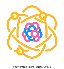 atom stem color icon vector. atom stem sign. isolated symbol illustration