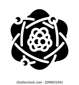 atom stem glyph icon vector. atom stem sign. isolated contour symbol black illustration