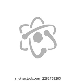 atom structure icon on a white background, vector illustration