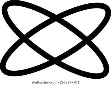 Ícones da estrutura Atom. Conceito de ciência, física quântica, estrutura atômica. Átomos contornados pretos com elétrons em órbita ao redor do núcleo, isolados sobre fundo transparente. Símbolo de física nuclear.