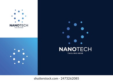 Atom structure logo design. Microbiology logo