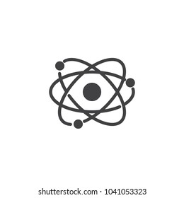 Atom structure vector icon. filled flat sign for mobile concept and web design. Molecular modeling simple solid icon. Symbol, logo illustration. Pixel perfect vector graphics