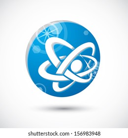 Atom  symbol, abstract icon, 3d vector symbol