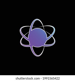 Atom Symbol blue gradient vector icon