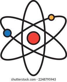Ilustración vectorial del elemento químico del símbolo de átomo.