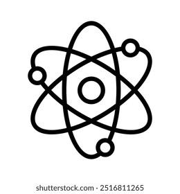 Símbolo de átomo denotando ícone de conceito de educação física em estilo moderno