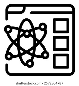 Atom symbol is displayed on a website, suggesting online access to science education resources