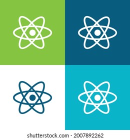 Atom Symbol Flat four color minimal icon set