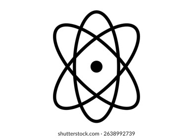 atom symbol icon, atom isolated on white background.