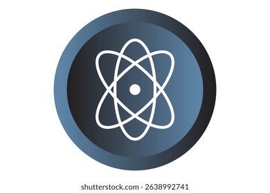 atom symbol icon, atom isolated on white background.