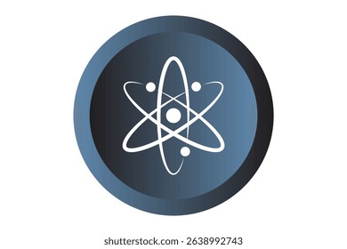atom symbol icon, atom isolated on white background.